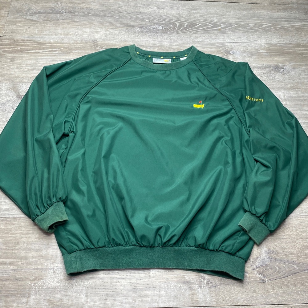 Masters Golf Pullover Windshirt Mens XL Green Polyester Microfiber Shop Tech
